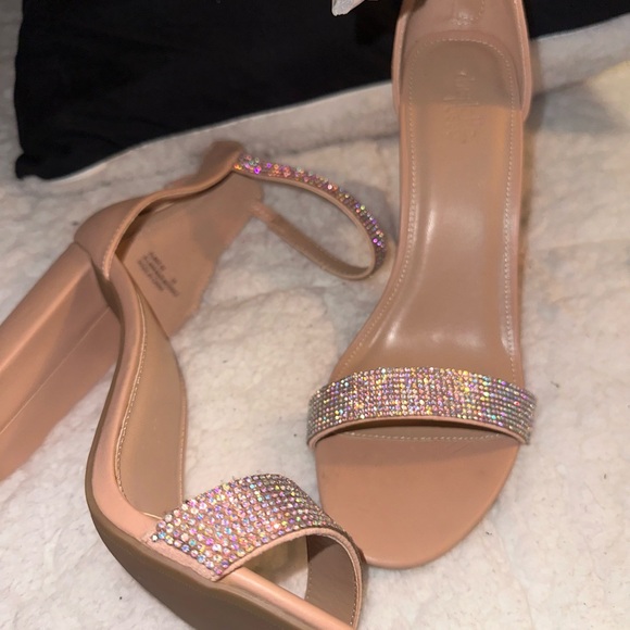 Nude Rhinestone Heels - Picture 2 of 4